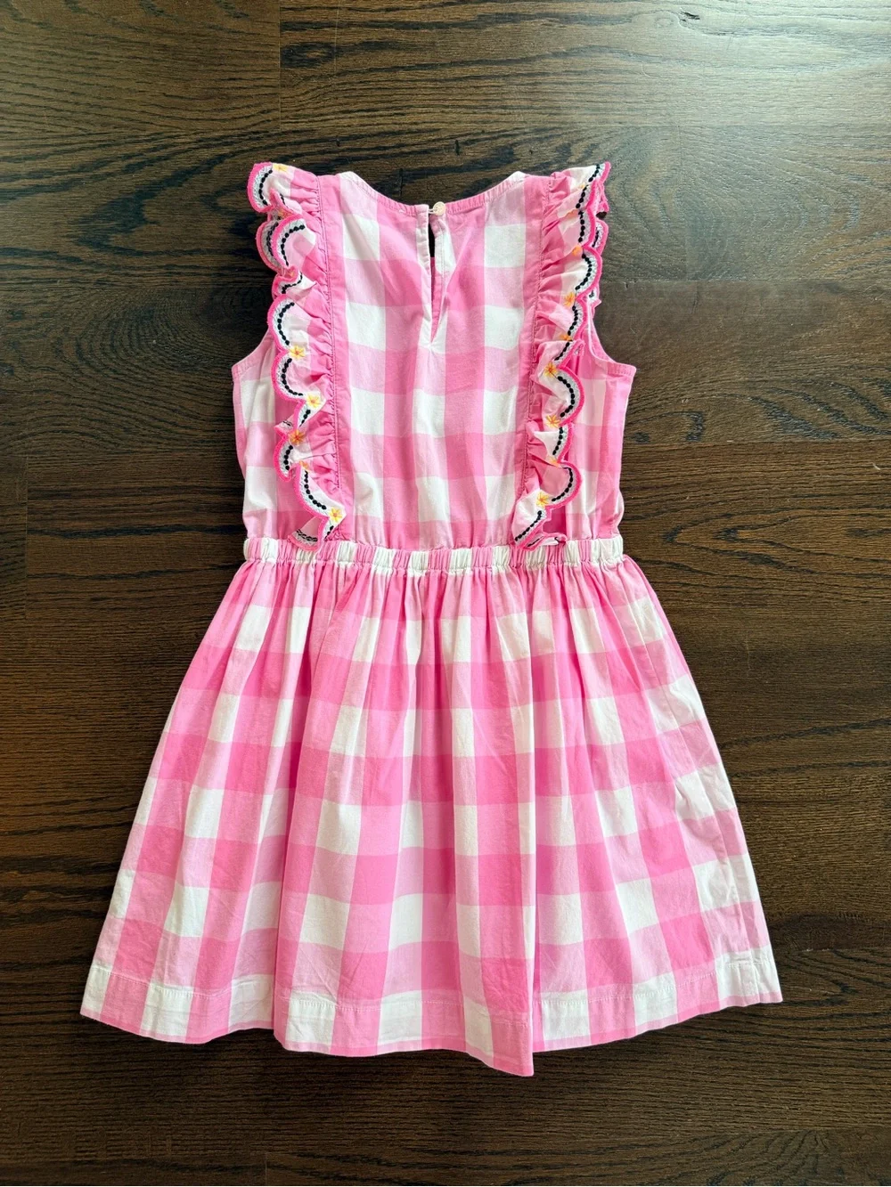 J.Crew Crewcuts Girls Pink and White Check Dress size 7 - Picture 2 of 4